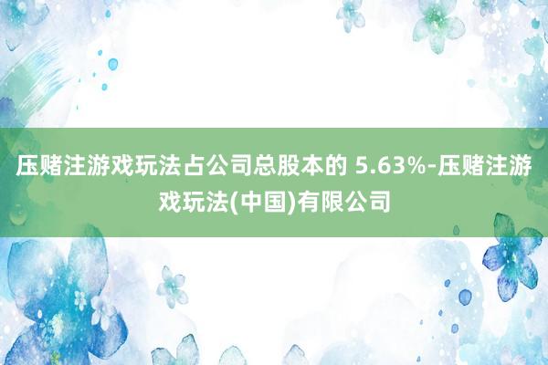 压赌注游戏玩法占公司总股本的 5.63%-压赌注游戏玩法(中国)有限公司