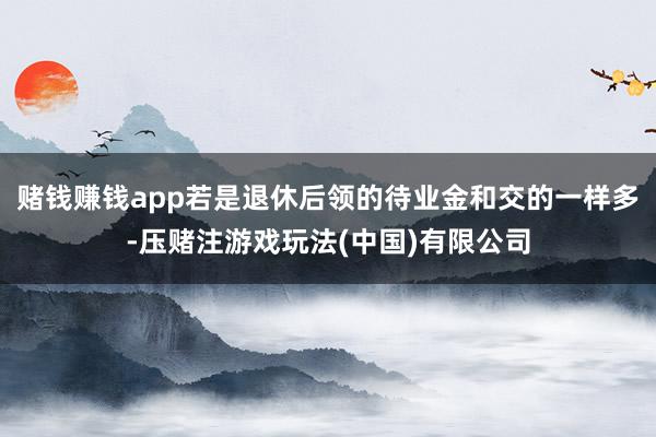 赌钱赚钱app若是退休后领的待业金和交的一样多-压赌注游戏玩法(中国)有限公司