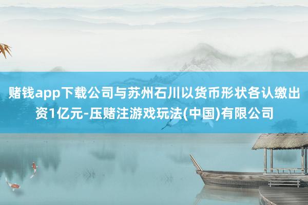 赌钱app下载公司与苏州石川以货币形状各认缴出资1亿元-压赌注游戏玩法(中国)有限公司